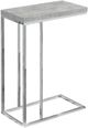Monarch Specialties Inc. Grey Cement Accent Table with Chrome Metal Base-0