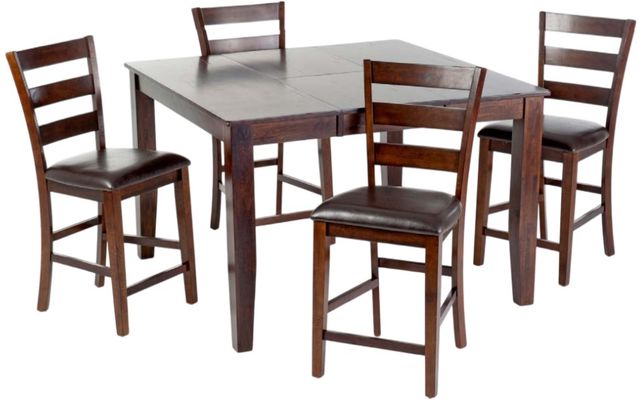 Intercon Kona 5-Piece Raisin Trestle Counter Height Dining Set-0