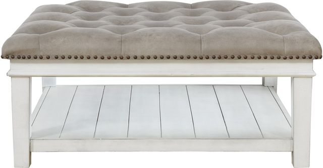 Signature Design by Ashley® Kanwyn Whitewash Ottoman-1
