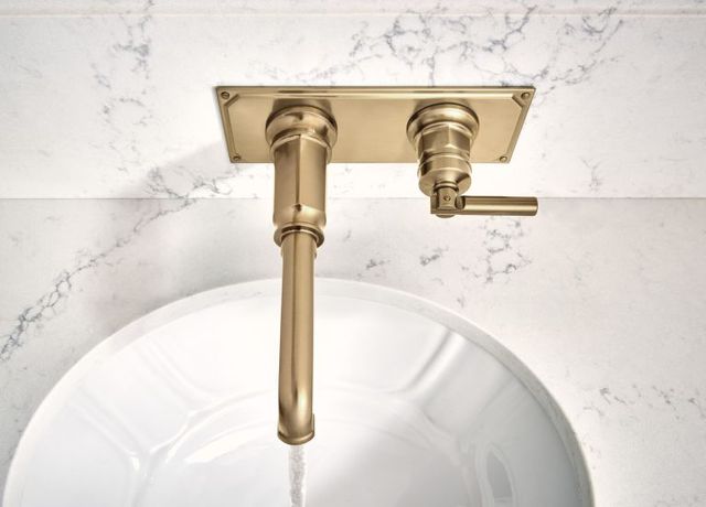 Brizo Invari® Brilliance® Luxe Gold® Wall Mount Lavatory Lever Handle Kit-3