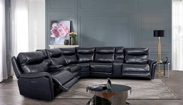 Furniture of America Braylee Dark Navy Sectional