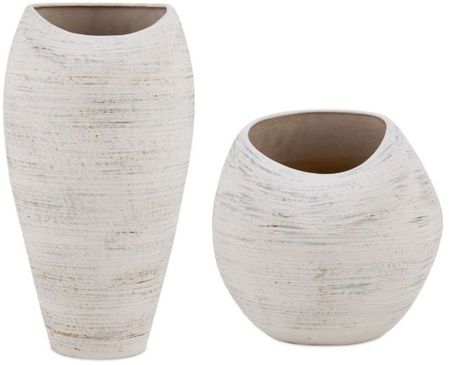 Uttermost® Inara 2-Piece Creamy White Indoor-Outdoor Ceramic Vase Set-3