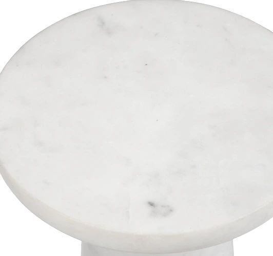 Uttermost® Lirra White Indoor-Outdoor Marble Drink Table-4