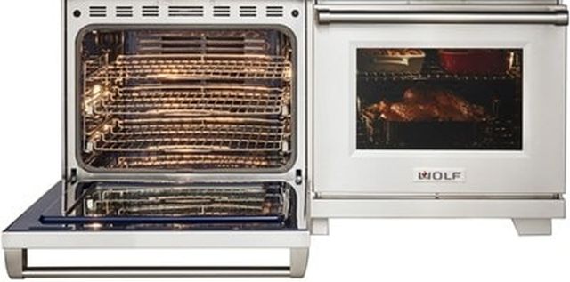 Wolf® 60" Stainless Steel Pro Style Dual Fuel Range and Infrared Charbroiler and Infrared Griddle-2