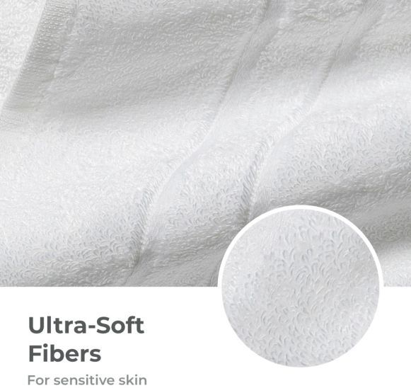 Cariloha White Viscose and Turkish Cotton Blend Washcloth-2