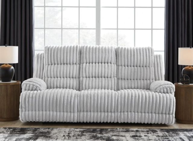 Signature Design by Ashley® Rhines Falls Alloy Power Reclining Sofa with Drop Down Table-2