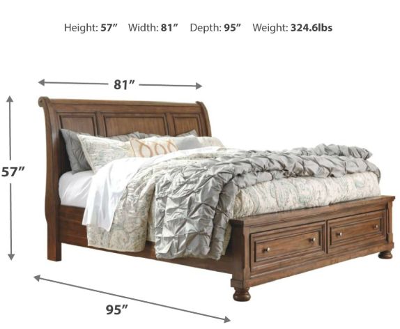 Signature Design by Ashley® Flynnter Medium Brown California King Storage Sleigh Bed-1