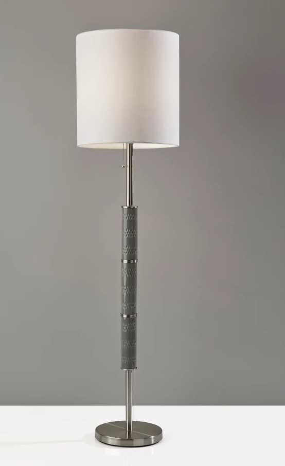 Adesso® Vanessa Brushed Steel Floor Lamp-4
