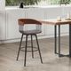 Armen Living Athena Black/Gray/Walnut Swivel Counter Stool-1