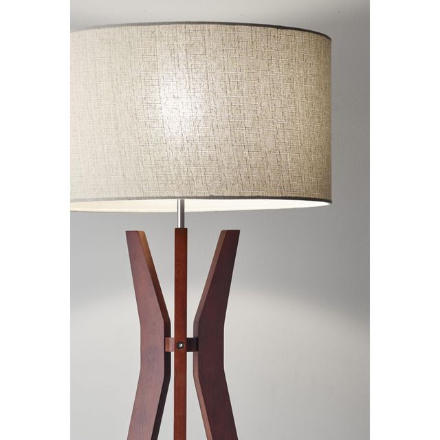 Adesso® Bedford Solid Walnut Wood Shelf Floor Lamp-1