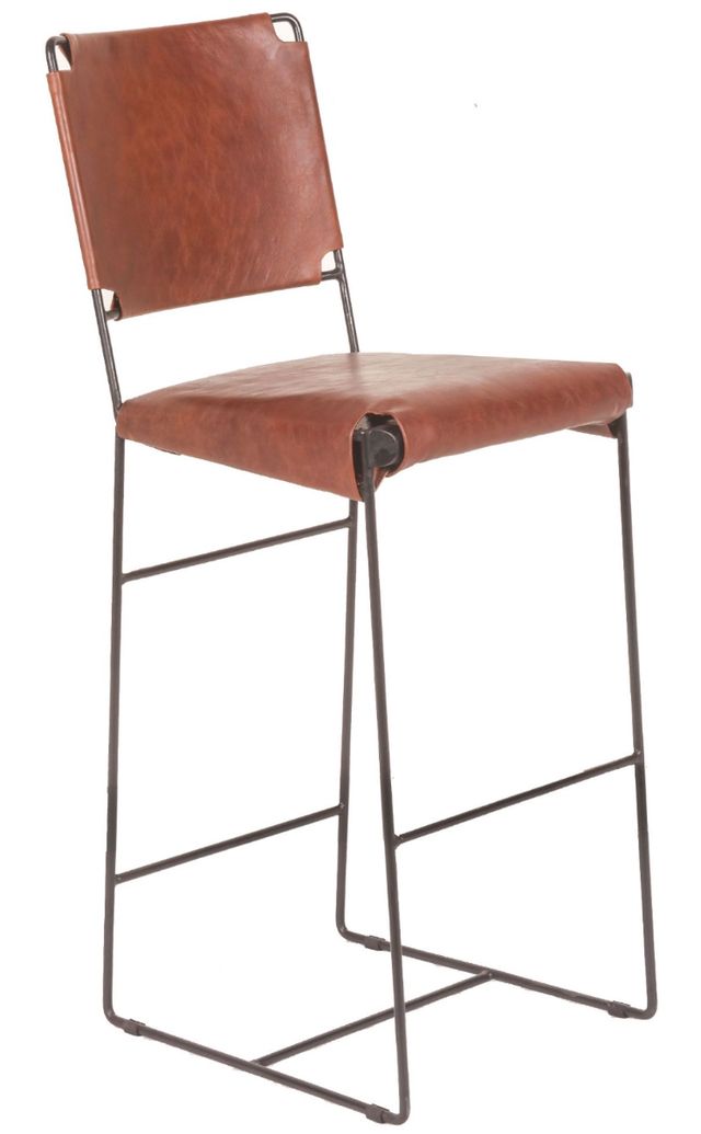 Home Trends & Design New York Black/Tobacco Bar Stool-0