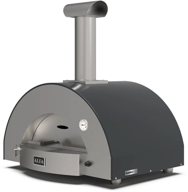 Alfa Classico 2 Pizze 38" Ardesia Grey Wood Pizza Oven-1