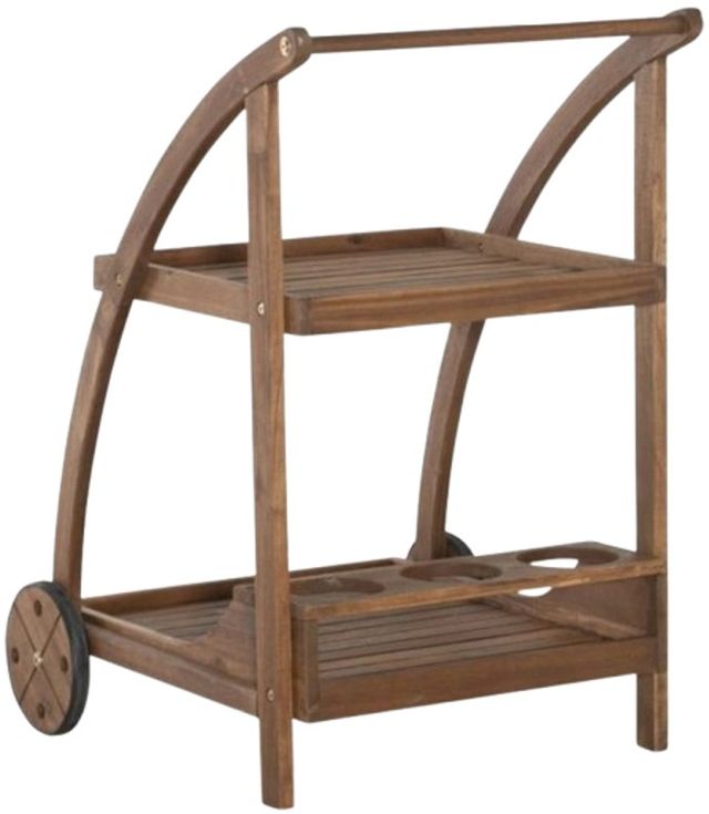 Linon Catalan Acorn Wooden Outdoor Trolley-3