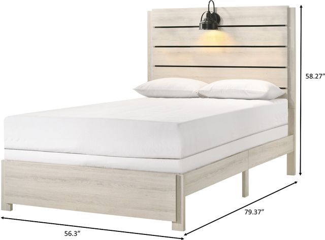 Crown Mark Carter White Full Panel Bed-2