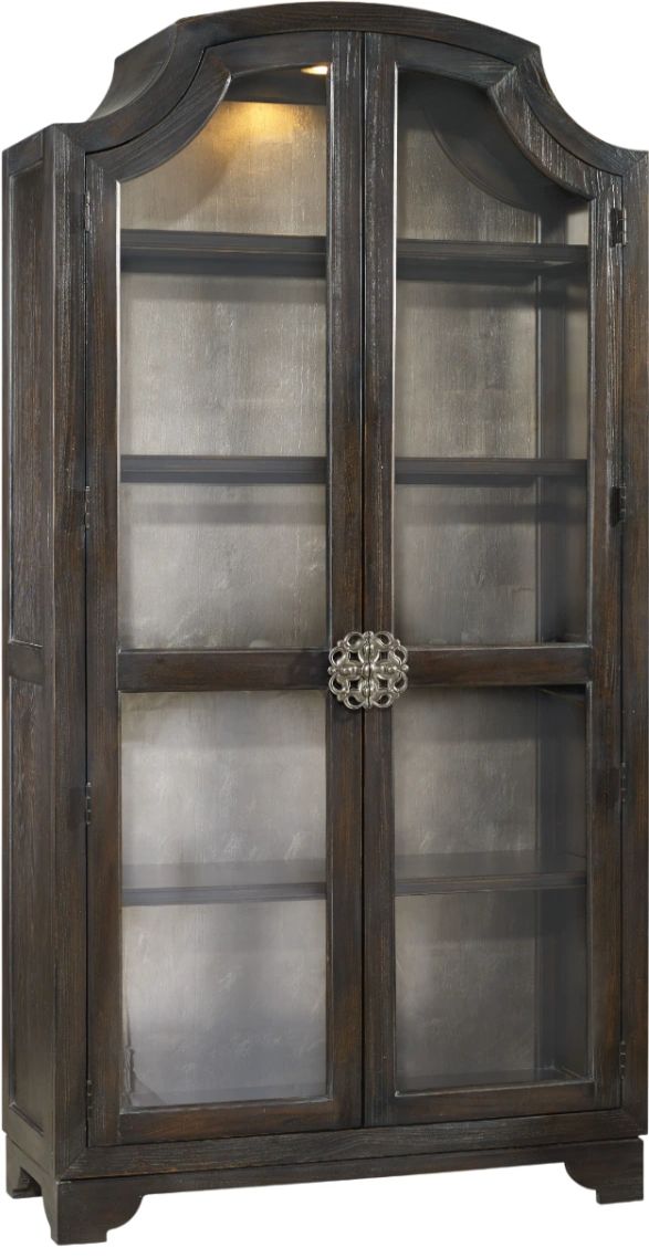 Hooker® Furniture Sanctuary Ebony Antiqued Oak Glass Bunching Curio-0