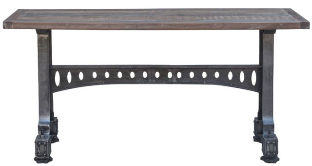 Home Trends & Design Old Mill Rustic Iron Console Table-1