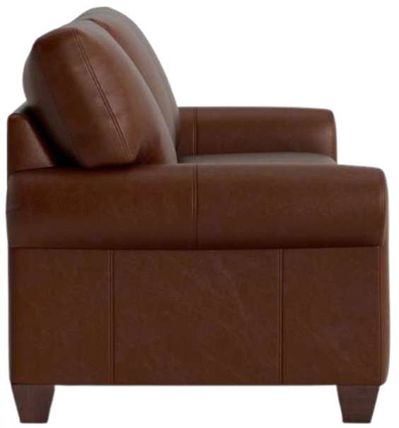 Bassett® Furniture Customizable Carolina Leather Roll Arm Sofa-2
