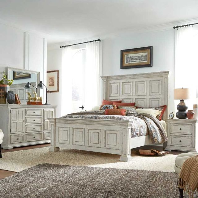 Liberty Furniture Big Valley 4-Piece Whitestone California King Panel Bedroom Set-1