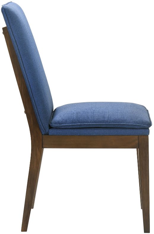 New Classic® Home Furnishings Maggie Blue/Walnut Dining Chair-2