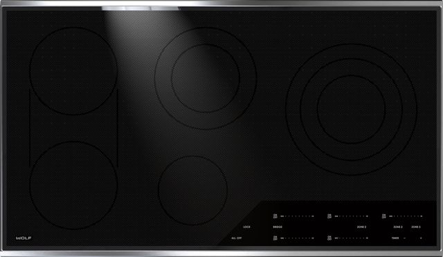 Wolf® 36" Stainless Steel Transitional Electric Cooktop-0