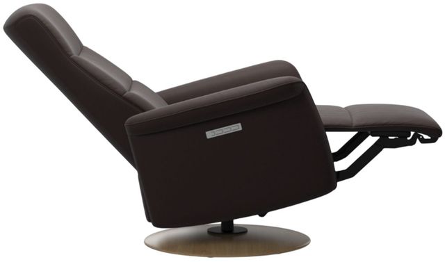 Stressless® by Ekornes® Customizable Mike Leather Small Power Recliner with Moon Wood Base-3