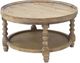 A & B Home Hilton Head Toffee Wooden Coffee Table with Rattan Shelves-0