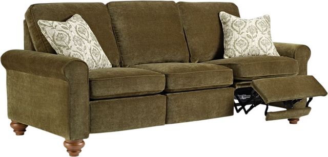 Best® Home Furnishings Customizable Weston Coll. Fabric Manual Reclining Sofa with Dark Walnut Legs-1