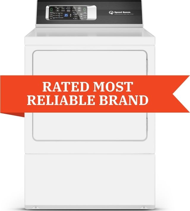 Speed Queen® DR7 7.0 Cu. Ft. White Front Load Gas Dryer-1