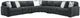 Signature Design by Ashley® Midnight-Madness 5-Piece Gunmetal Curved Sectional-0