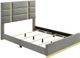 Coaster® Ines 5-Piece Gray/White High Gloss Eastern King Panel Bedroom Set-1