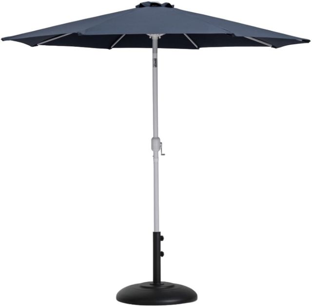 Meridian Furniture Fiji Gray/Matte Black/Matte White Aluminum Outdoor Patio Umbrella and Base-0