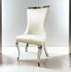 Furniture of America® Basilicata 2-Piece Silver/White Dining Chair Set-2