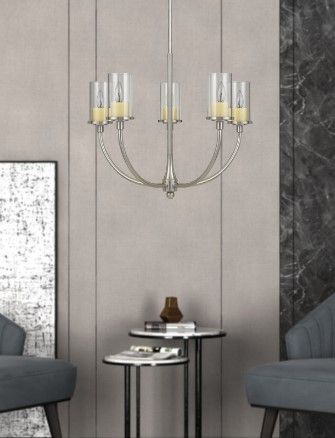Cal® Lighting & Accessories Jervis Brushed Steel Chandelier-1