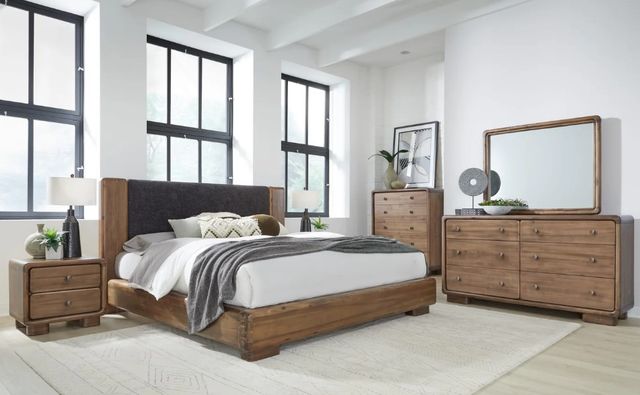 Modus Furniture Boka Black/Impala California King Upholstered Platform Bed-1