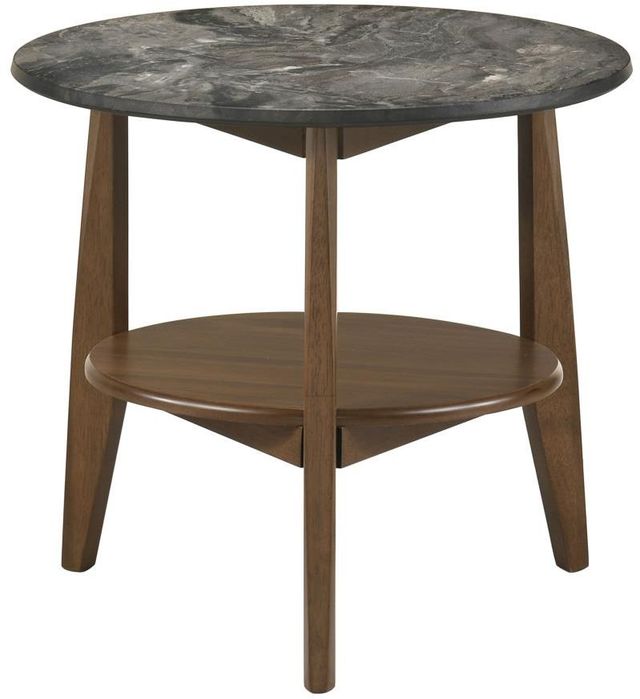 Coaster® Bradley Smokey Gray End Table with Dark Brown Base-4