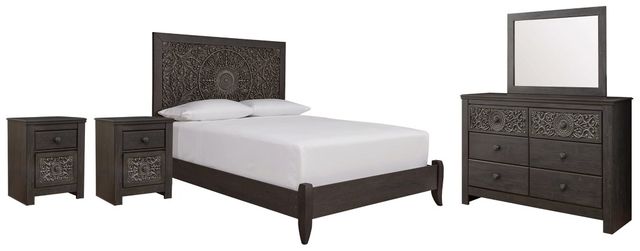 Signature Design by Ashley® Paxberry 5-Piece Black Queen Panel Bed Set-0