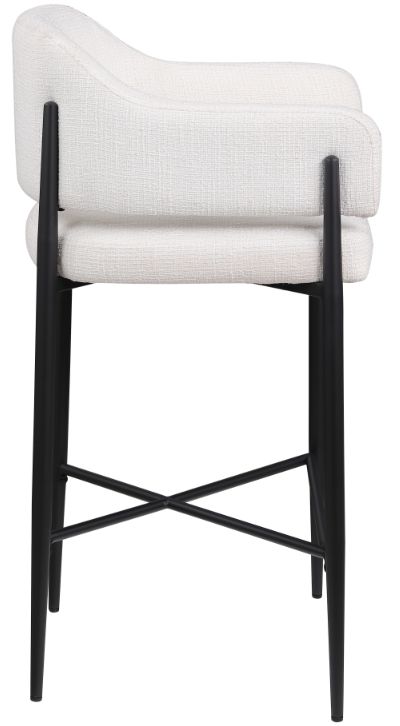 Meridian Furniture Dame Cream/Black Upholstered Counter Stool-2