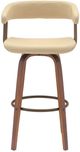 Armen Living Topanga Cream/Walnut Swivel Bar Stool-3