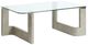 Magnussen Home® Bartlett Glass Top Cocktail Table with Smokey Pine Base-0