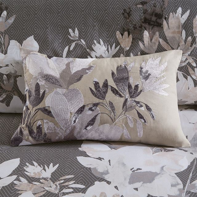 Olliix by N Natori Odessa 3 Piece Cotton Neutral King/California King Comforter Set-3