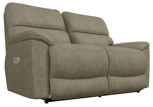 La-Z-Boy® Brooks Charcoal Power Reclining Loveseat with Headrest and Lumbar-0
