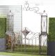 Deco Marche Black Metal Outdoor Scrollwork Arched Gate Garden Arbor with Pillars and Latch Lock Closure-3