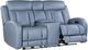 Leather Italia™ Cambria Quinn Blue Gray Power Recliner with Lumbar-0