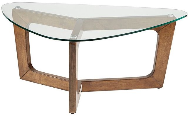 Olliix by INK+IVY Glass Top Coffee Table with Pecan Base-2