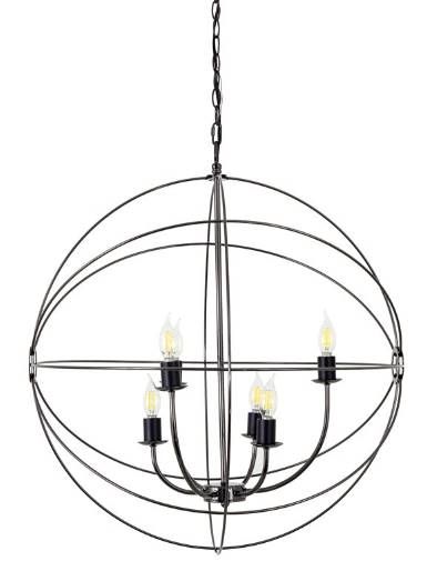 YHD Black Chrome 6-Light Chandelier-3