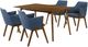 Armen Living Westmont and Renzo 5 Piece Blue/Walnut Dining Set-0