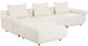 Moe's Home Collection Rosello Lounge 4-Piece White Left-Arm Facing Modular Sectional and Ottoman-0