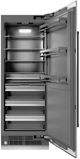 ZLINE Autograph Edition 30 in. 16.7 Cu. Ft. Column Refrigerator in Satin Stainless Steel with Graphite Gray Interior and Matte Black Accents-1