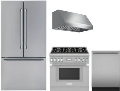 Thermador 4 Piece Stainless Steel Gas Kitchen Package Thermador 4 Piece Stainless Steel Gas Kitchen Package