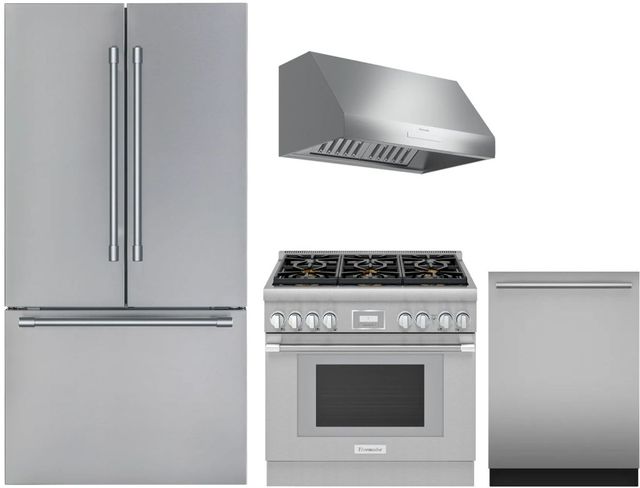 Thermador® 4 Piece Stainless Steel Gas Kitchen Package-0